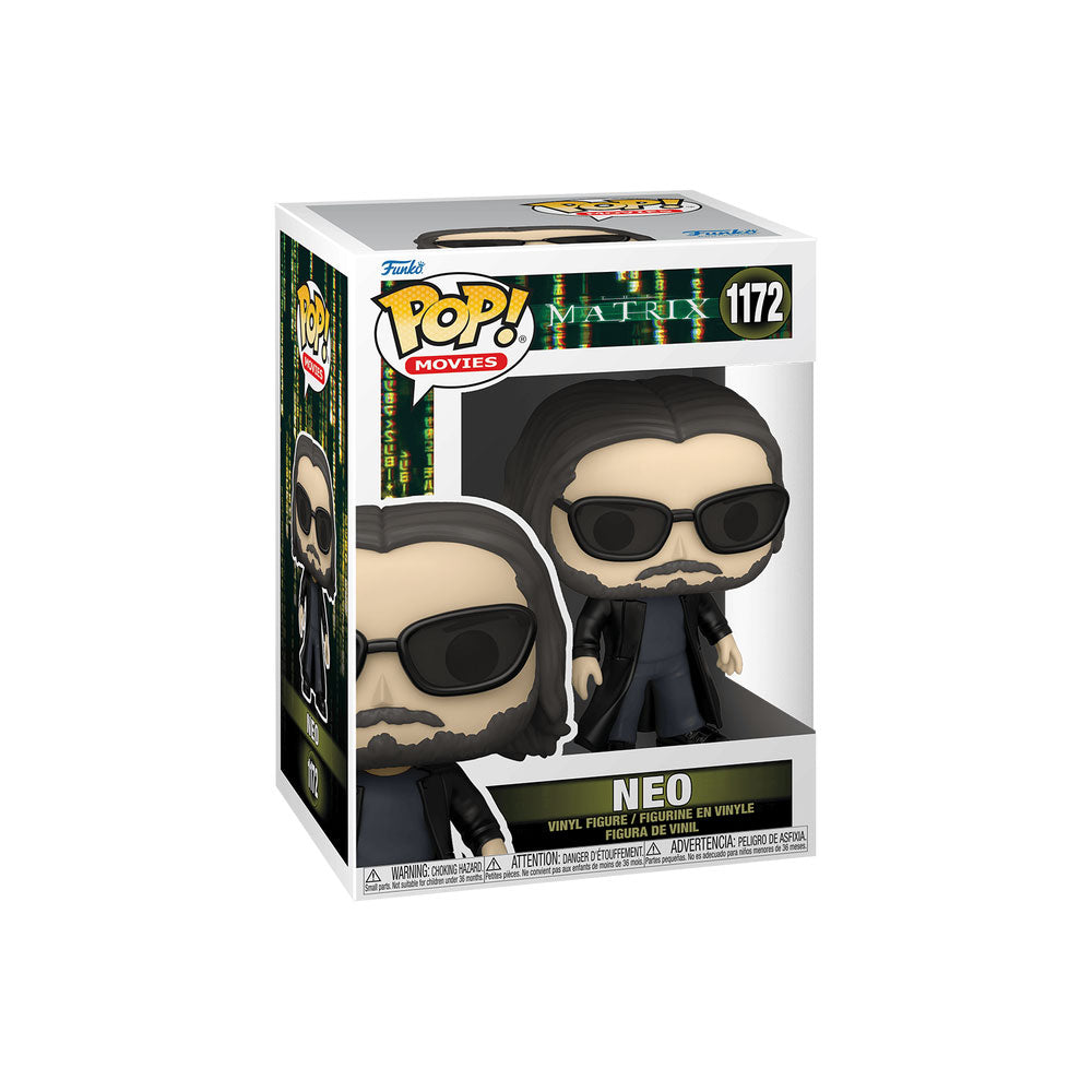 Funko Pop! vinyl figure packaging of Neo from The Matrix on a white background