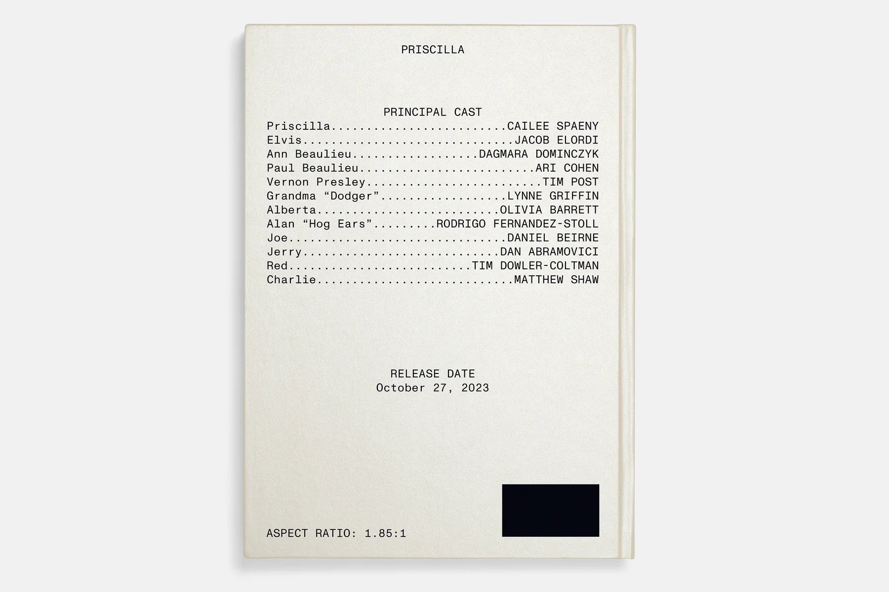 PRISCILLA SCREENPLAY BOOK