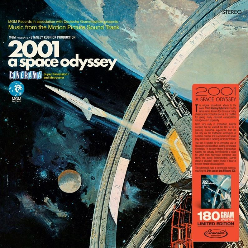 Album cover for '2001: A Space Odyssey' with space-themed design and text.