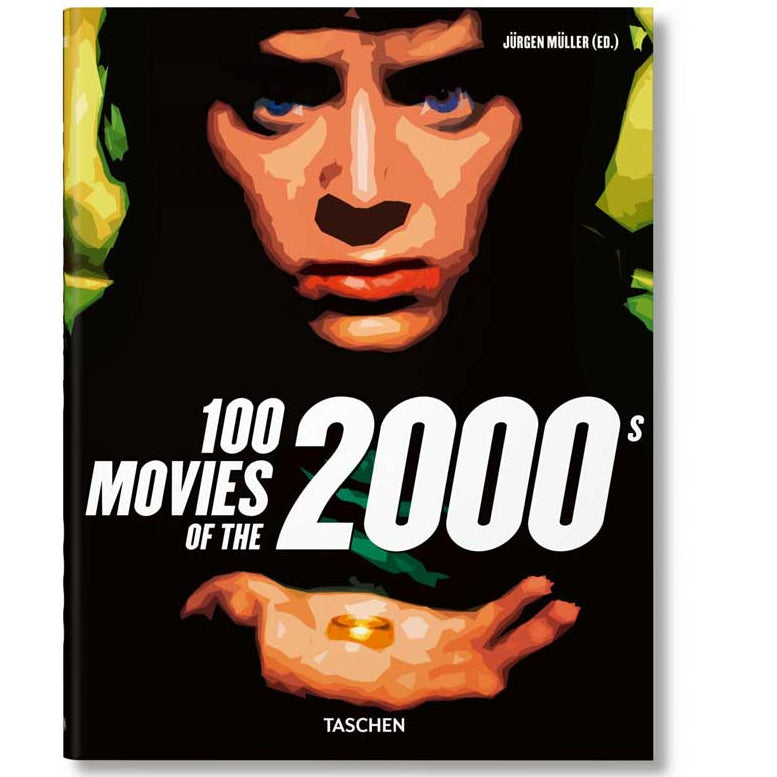 Book cover of '100 Movies of the 2000s' with a stylized face and text.