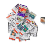 Collection of science fiction-themed trading cards on a white background Dive into the ultimate sci-fi showdown with 32 trump cards! Compare classic films like Avatar and The Matrix in this engaging game. Get yours now!