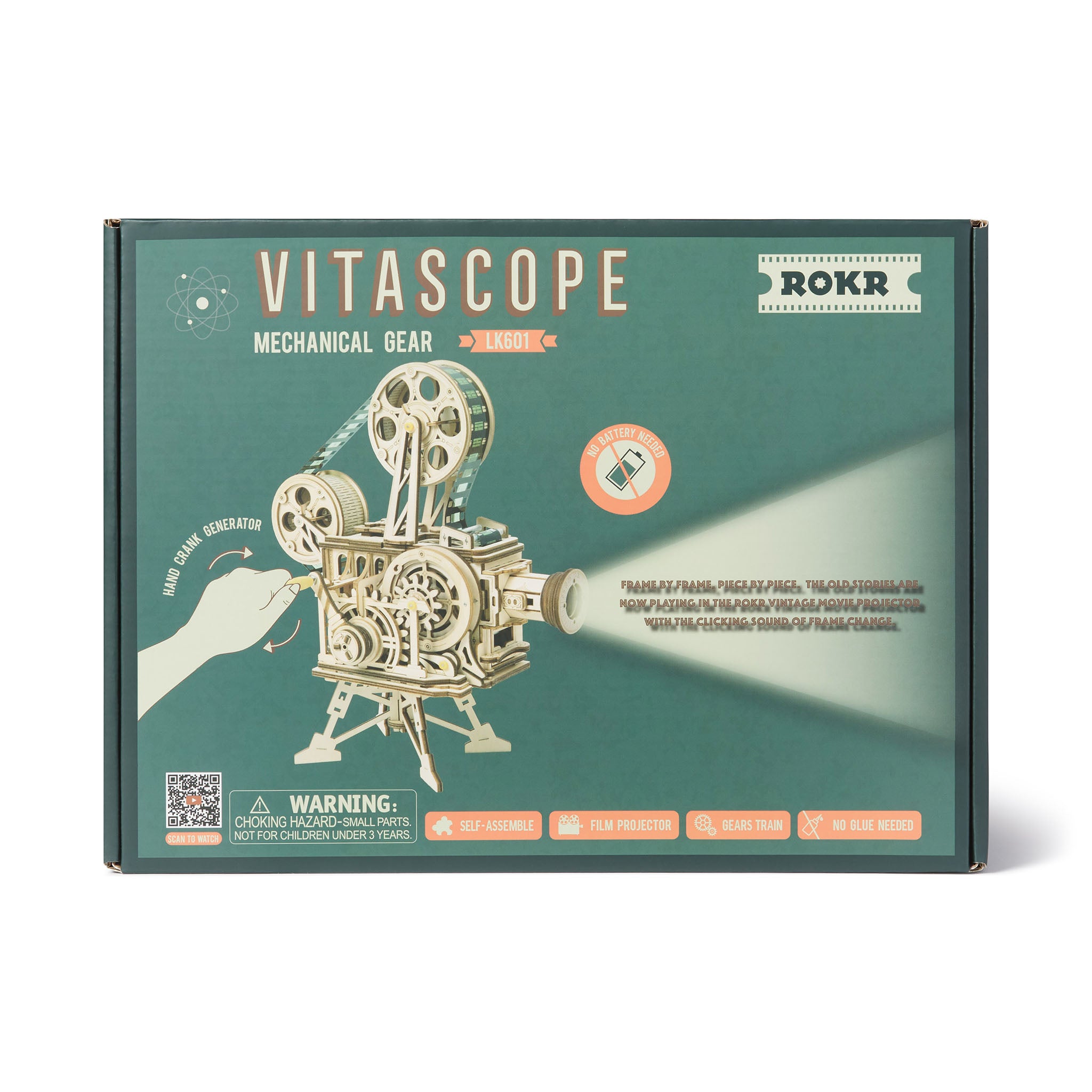 Vitascope mechanical gear model packaging with ROKR branding on a green background