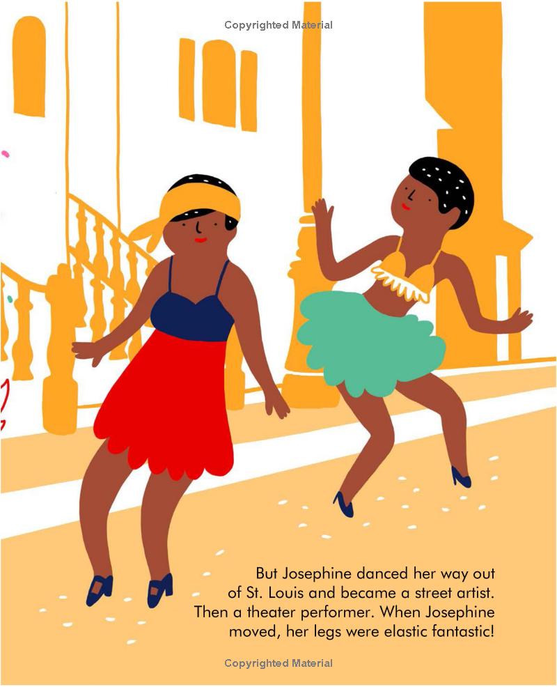 Illustration of two women dancing in a room with yellow walls and a bed.