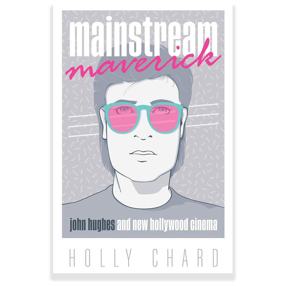 Book cover of 'mainstream maverick' by Holly Chard with a stylized illustration of a person wearing sunglasses.