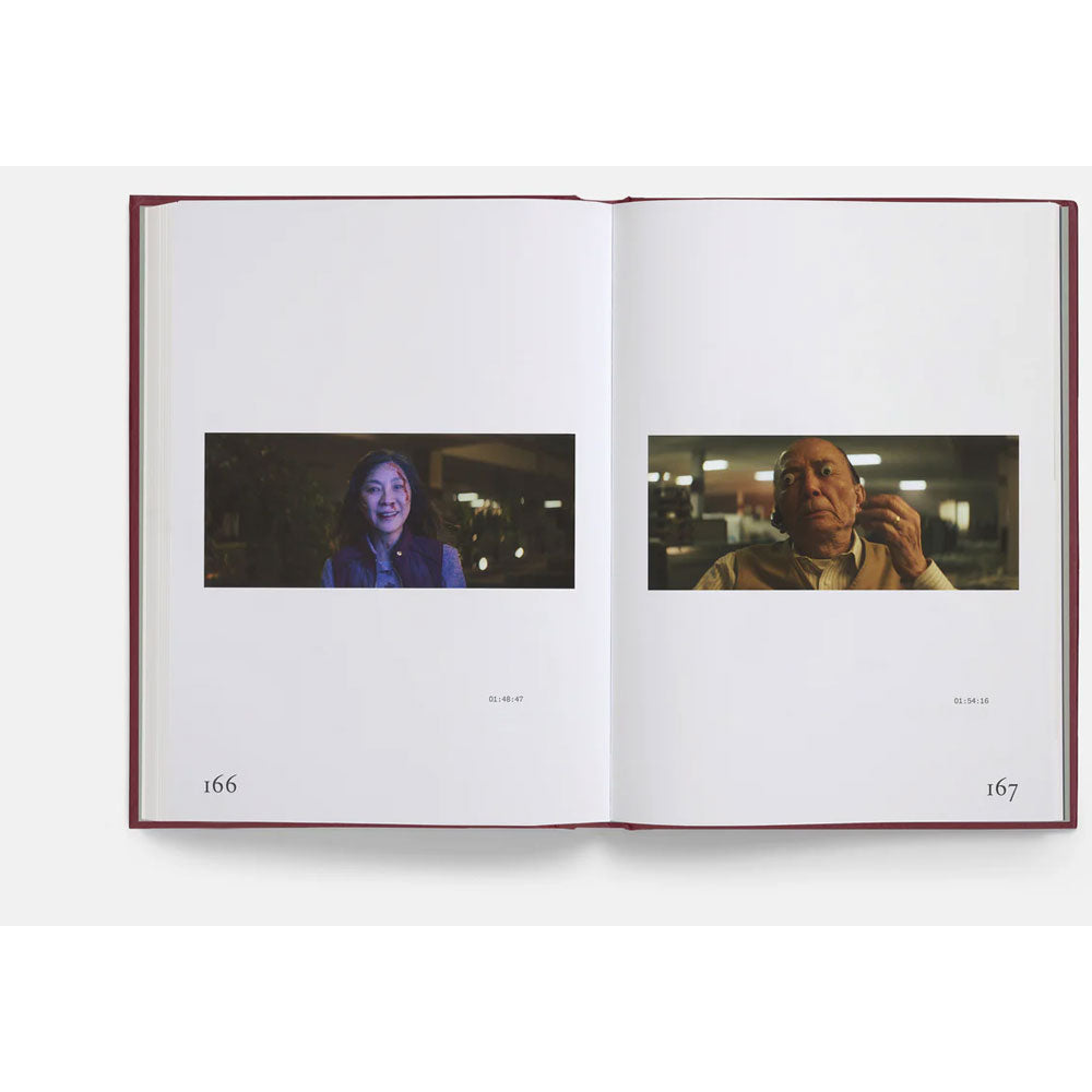 Open book showing two photographs of people on a white background