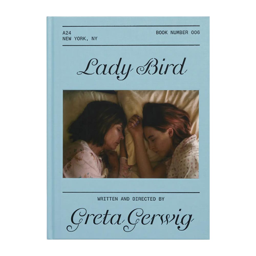 Book cover of 'Lady Bird' with two characters lying down, written and directed by Greta Gerwig.