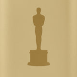 Silhouette of an Oscar statuette on a Gold background