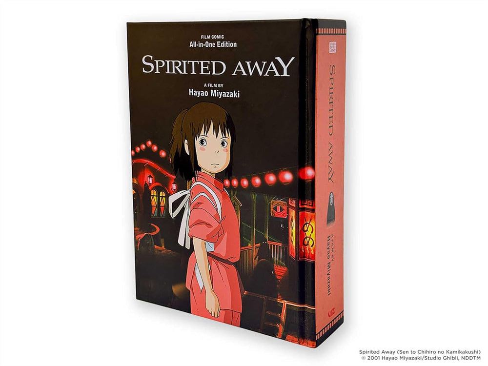 Spirited Away book cover with character illustration on a white background