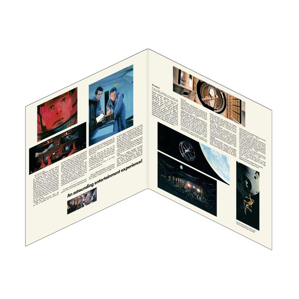 Open book or magazine with images and text on a white background