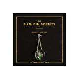 gaffing tape pin on a black card with 'The Film Pin Society' branding