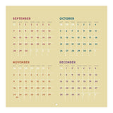 Calendar with September to December on a beige background