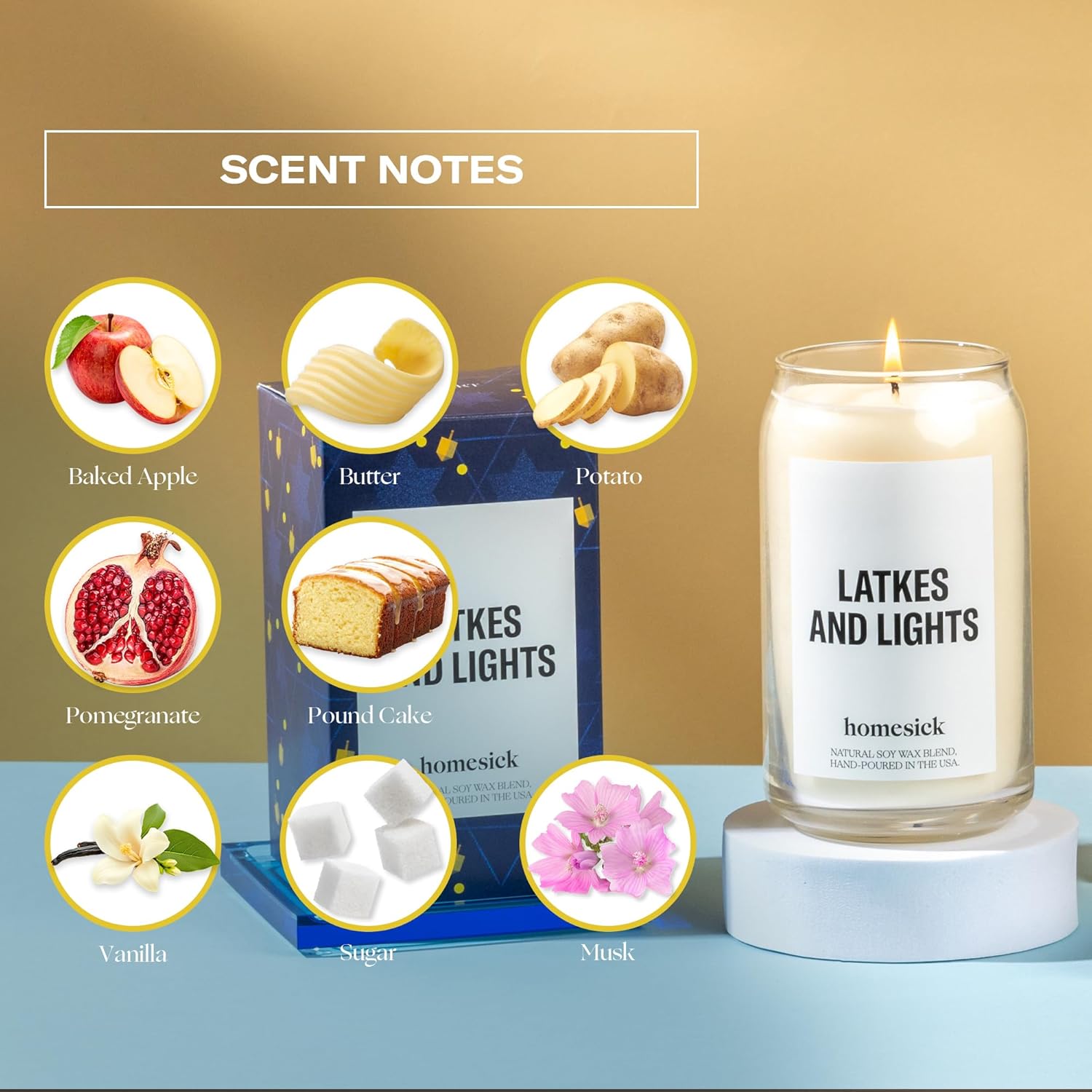 LATKES AND LIGHTS CANDLE