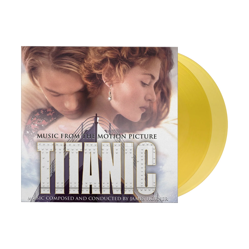 Vinyl record cover for 'Titanic' with a yellow disc