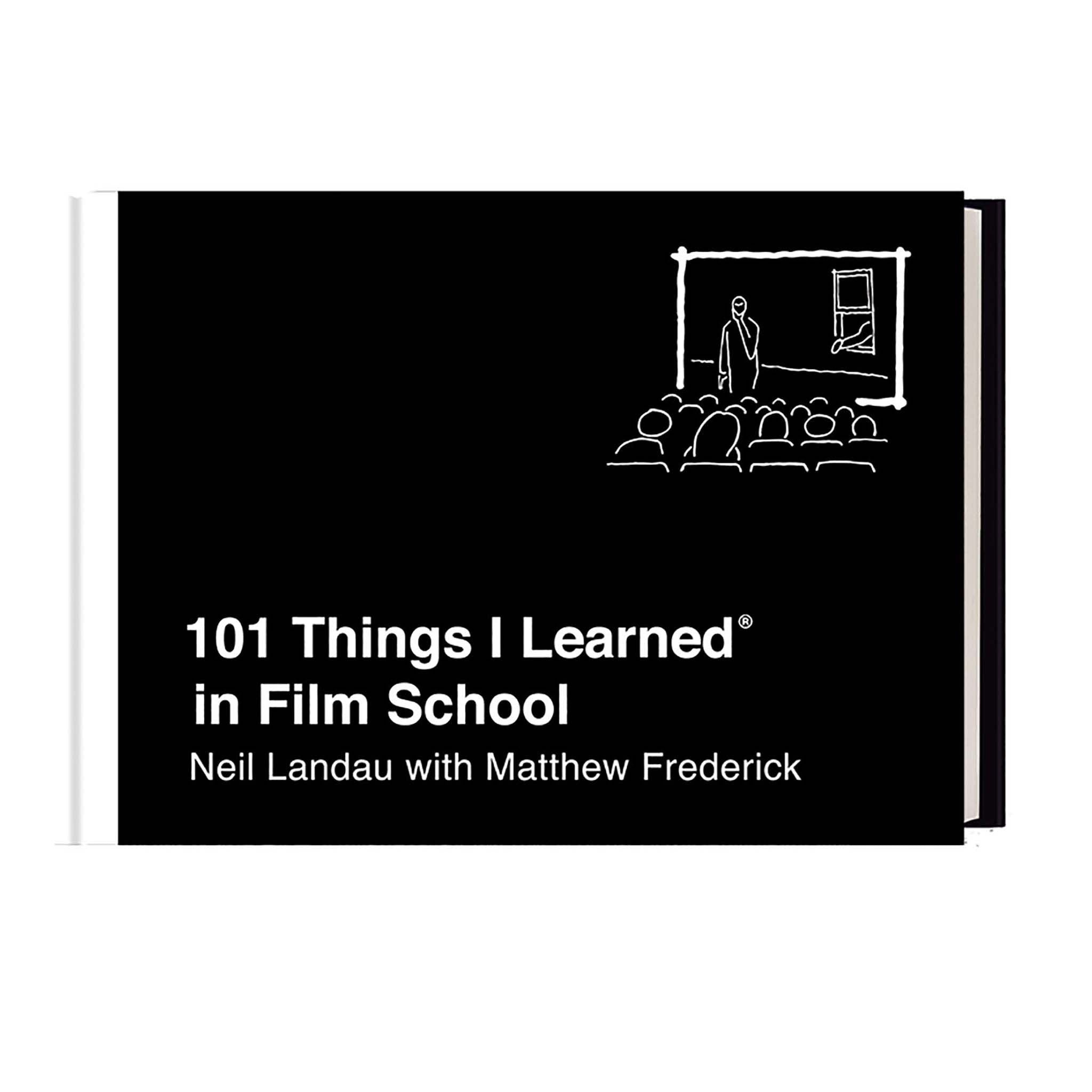 Book cover of '101 Things I Learned in Film School' with a black background and white text.