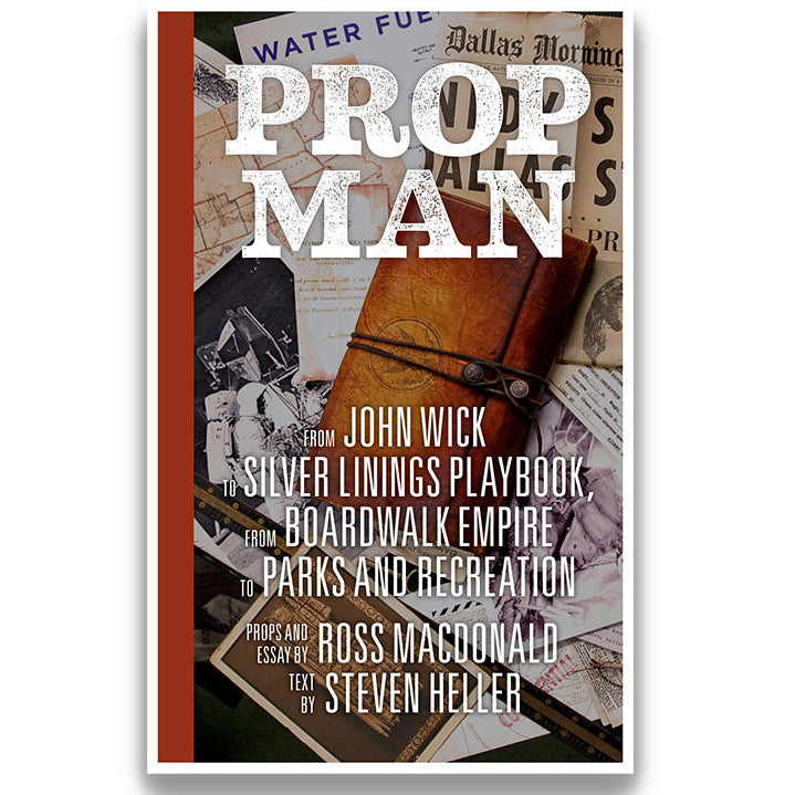 Book cover of 'Prop Man' with text and images of props on a white background