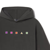 Black hoodie with colorful Oscars logo on a white background