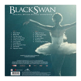 Back cover of 'Black Swan' original motion picture soundtrack with ballet dancer silhouette.