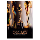 Black and Gold Oscar Statuette photo print front view of the postcard for the 97th Oscars Sunday March 2, 2025.