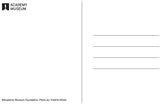 Blank postcard with text and logo on a white background