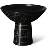 BLACK ON WHITE SCAFFITTO- FOOTED BOWL