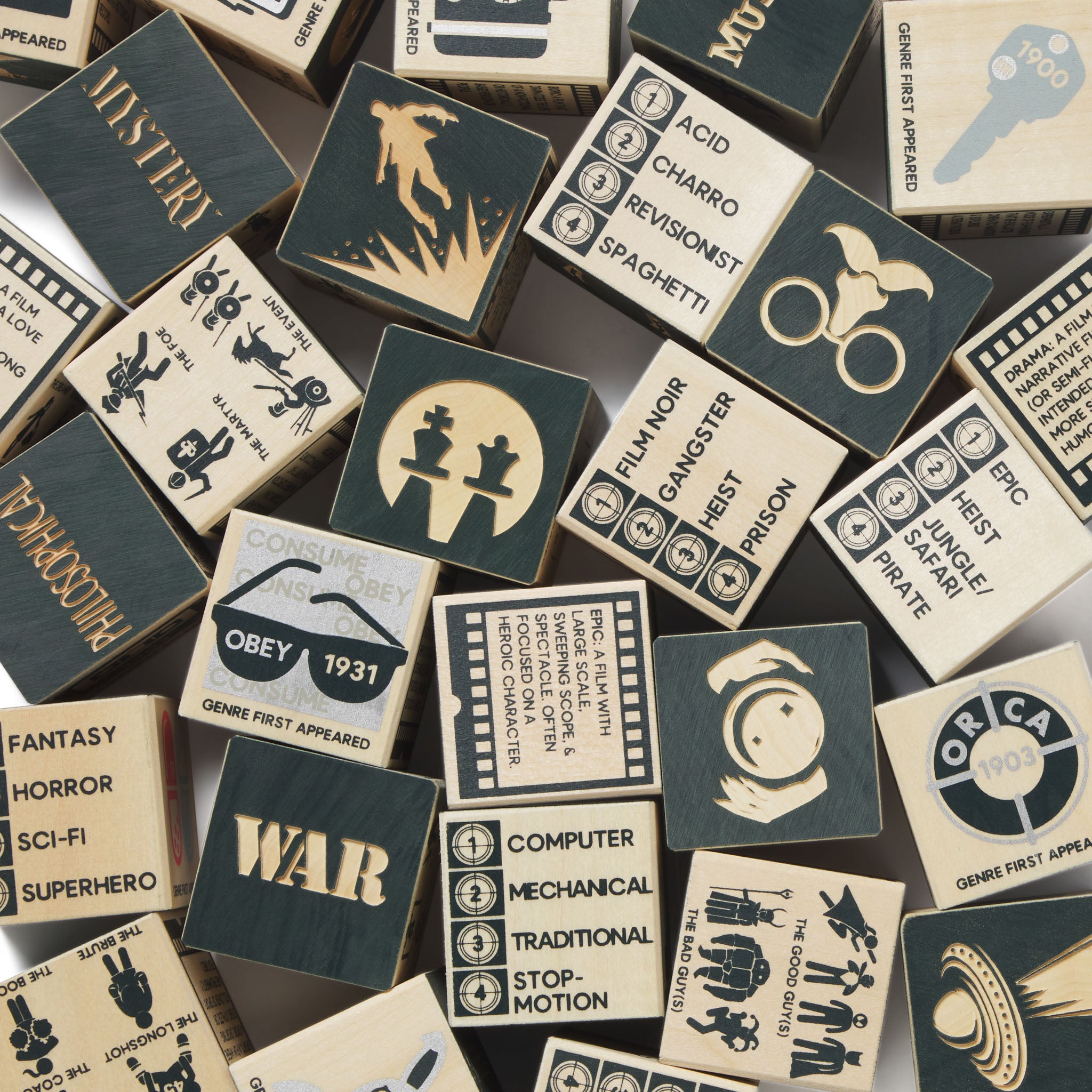 Explore Uncle Goose's unique wooden toys made from natural materials. Safe for kids and crafted in Michigan, our blocks inspire endless imagination and play. Wood Blocks Film Movie themed for Movie Fans