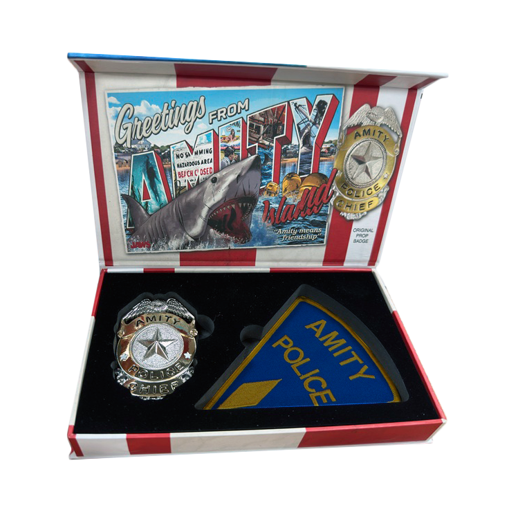 JAWS AMITY ISLAND POLICE CHIEF BADGE AND PATCH LIMITED EDITION PROP REPLICA