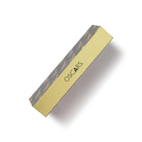 Black and gold gift box featuring the Oscar Statuette design repeated all over the box side view of the box showing the Oscars logo. Oscar Statue the Academy Awards Show official Oscars Logo Merchandise Collectible Pen in Gift Box