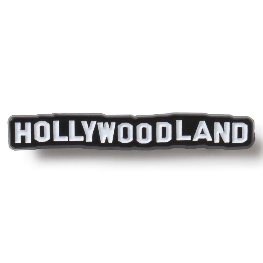 Hollywoodland sign on a white background