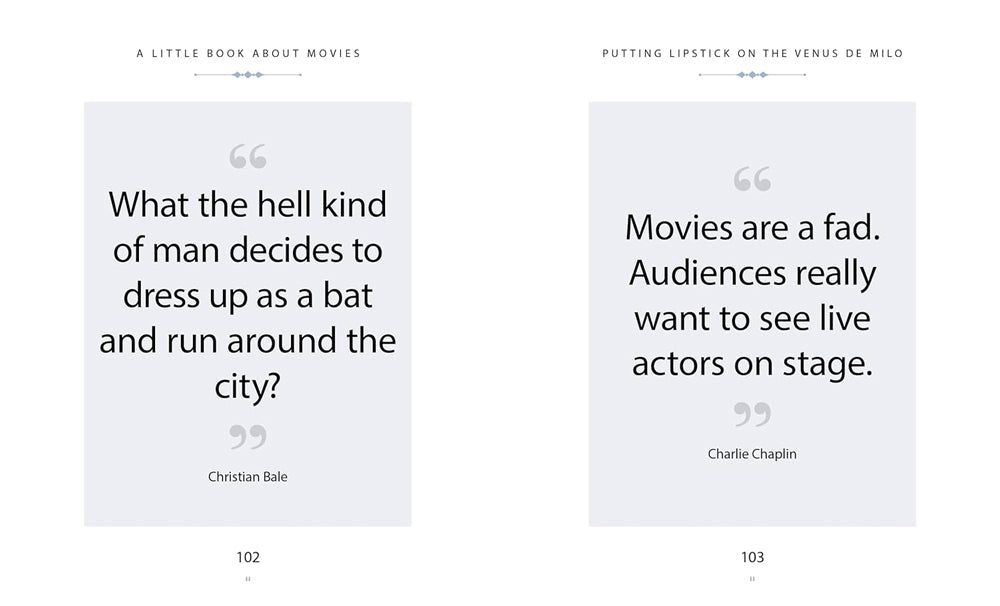 A LITTLE BOOK ABOUT MOVIES: QUOTES FOR THE CINEPHILE IN YOUR LIFE (LITTLE BOOKS OF FILMS AND TV)
