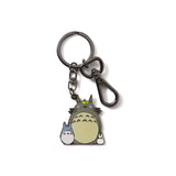 Enamel keychain featuring characters from My Neighbor Totoro, with a green and grey color scheme.