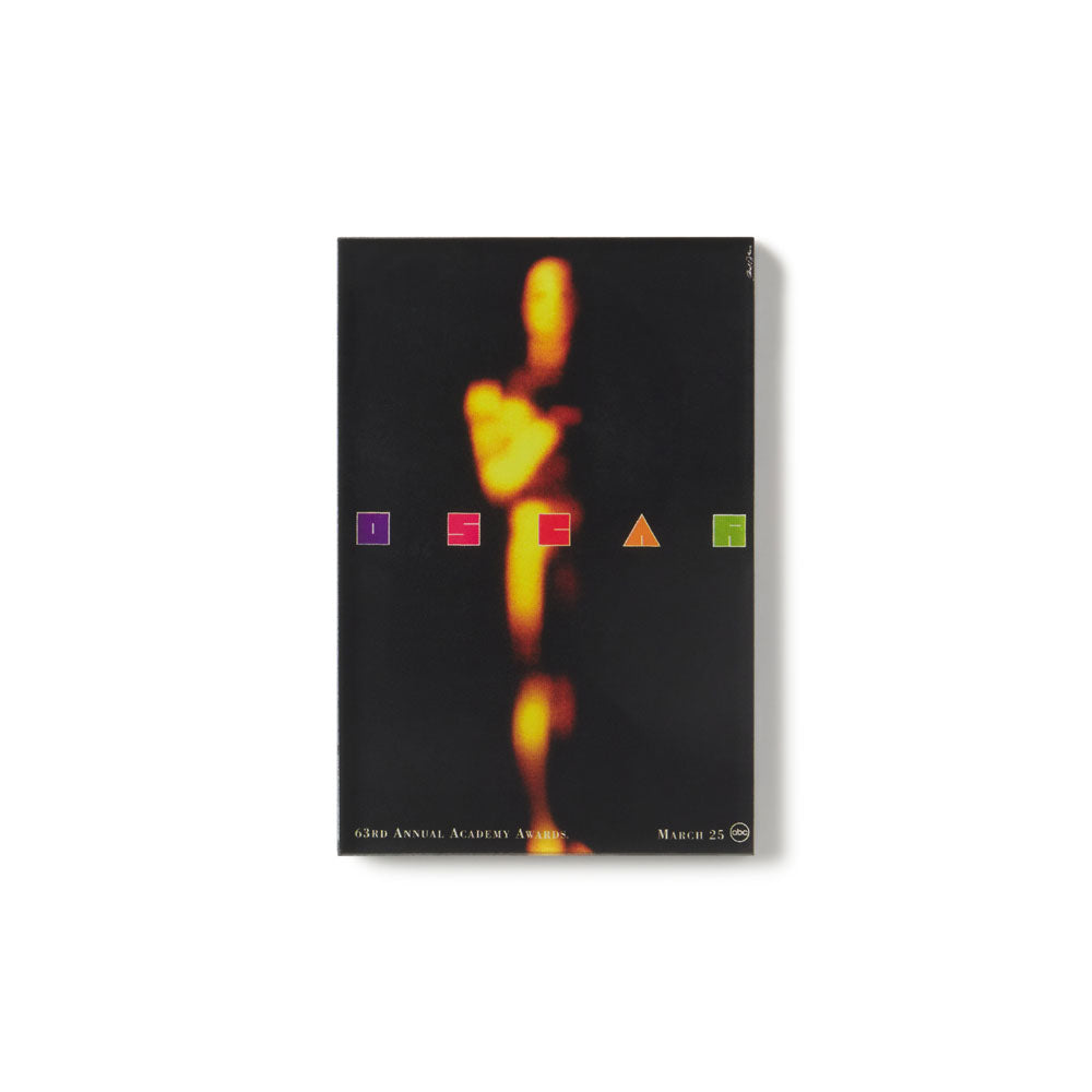 Promotional poster for the 63rd Annual Academy Awards with abstract design and colorful geometric shapes.