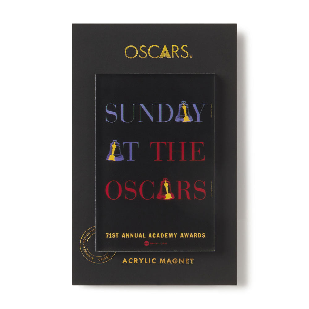 Acrylic magnet for the 71st Annual Academy Awards with 'Oscars' branding.
