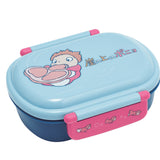 Studio Ghibli Ponyo Bento Box in Blue with Pink handles on a white background