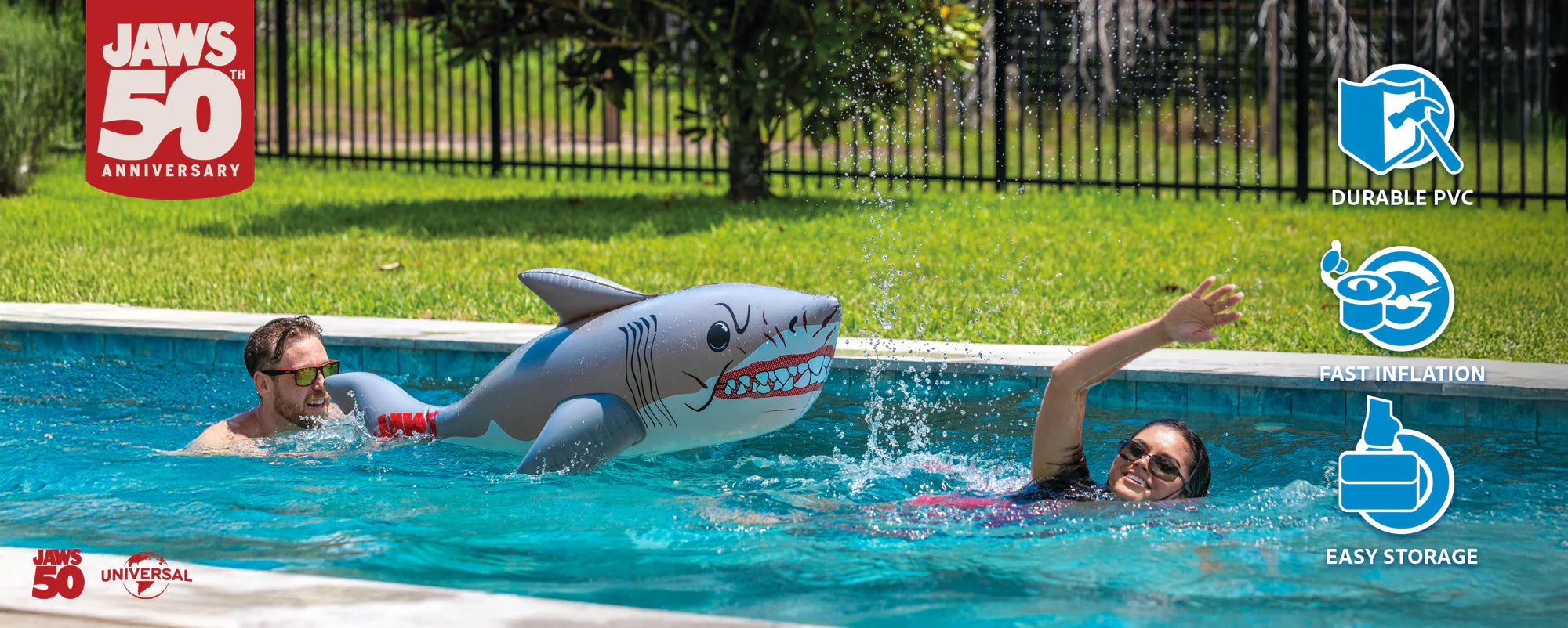 JAWS 50TH ANNIVERSARY INFLATABLE SHARK POOL NOODLE