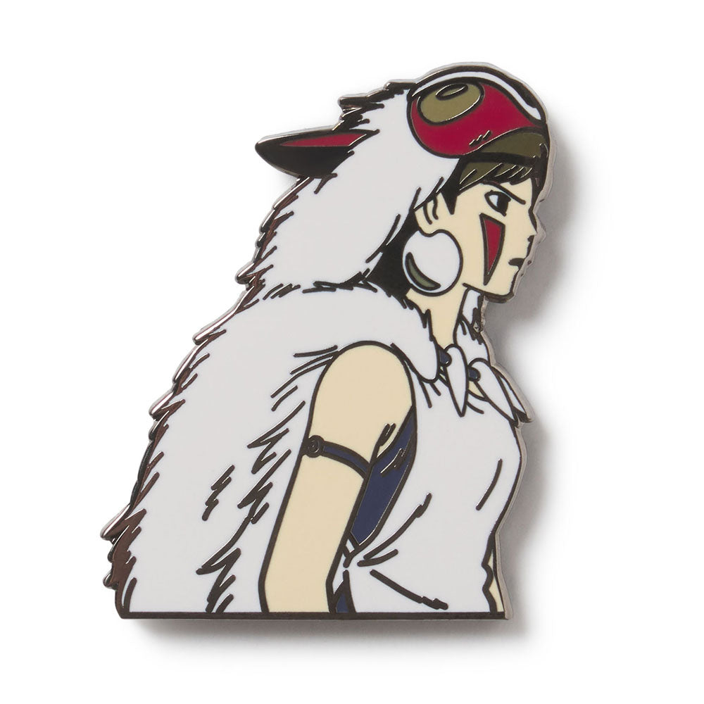 Animated character with white fur and red headband on a white background San from Studio Ghibli's Princess Mononke Exclusive enamel lapel pin Academy Museum