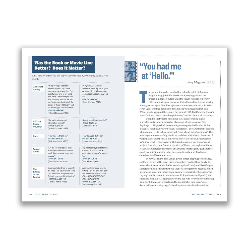 "YOU TALKIN' TO ME?" THE DEFINITIVE GUIDE TO ICONIC MOVIE QUOTES