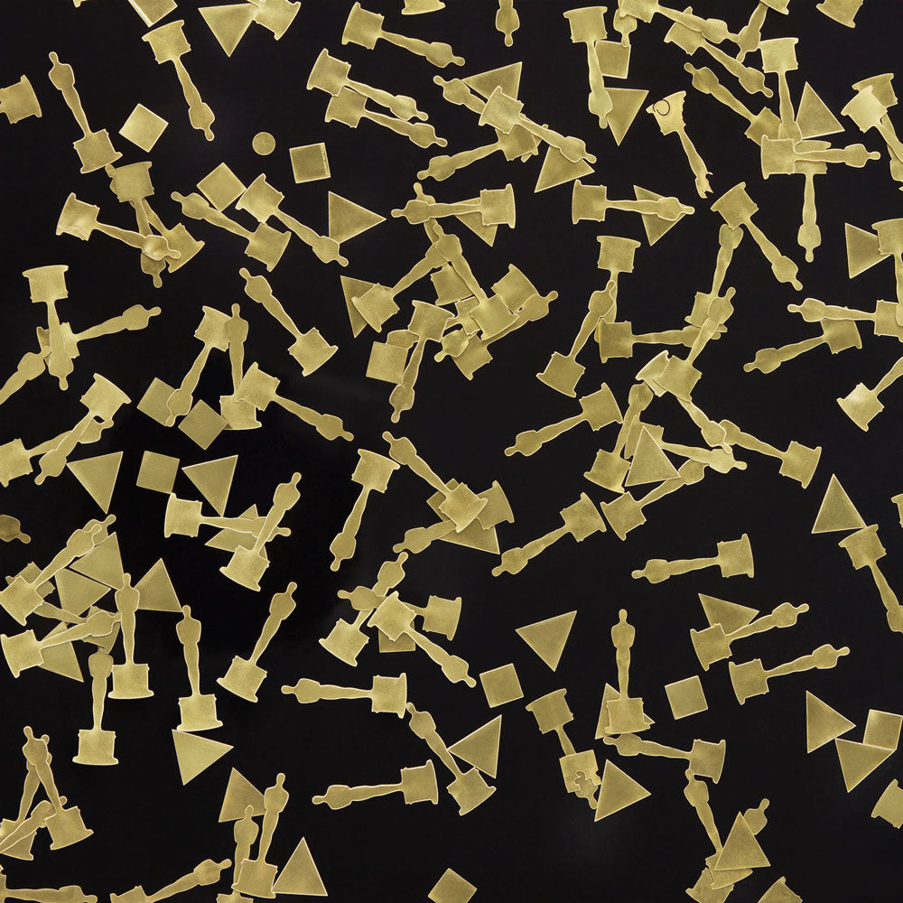 Gold Oscar statuette confetti