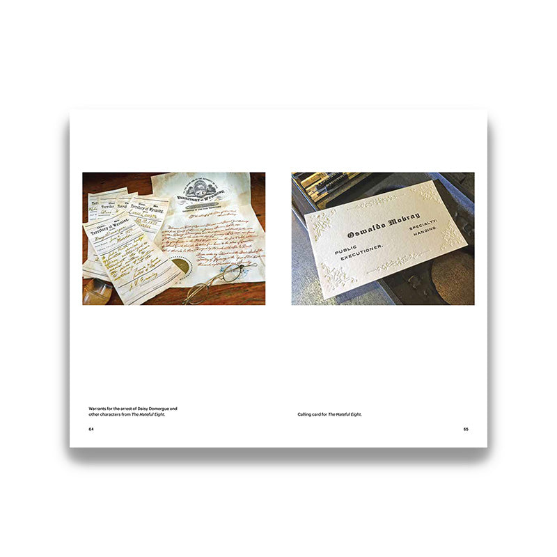 Pages from a book showing vintage documents and stationery on a white background