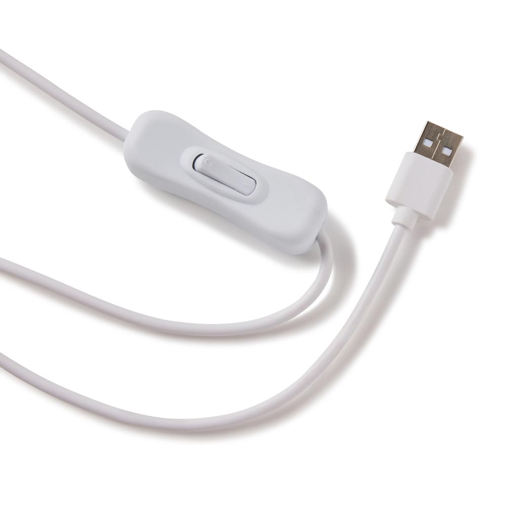 White USB cable with a switch on a white background Neon Oscar Statue Sign the Academy Awards Show official Oscars Logo Merchandise