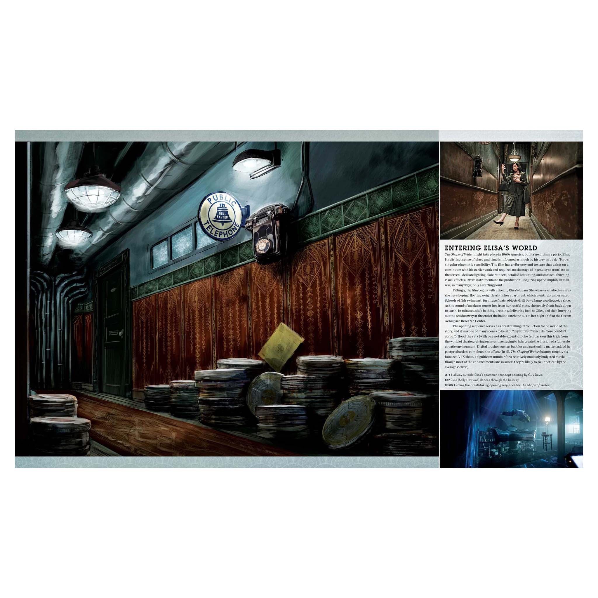 Interior design of a bar with wooden paneling and a sign, featuring a magazine layout.