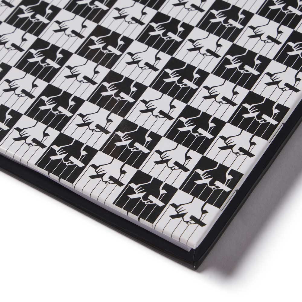 The Godfather logo Patterned notebook cover with black and white design on a white background