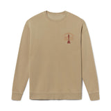 Men's Women's Adult Beige sweatshirt with a Oscar Sunday logo graphic design on a white background