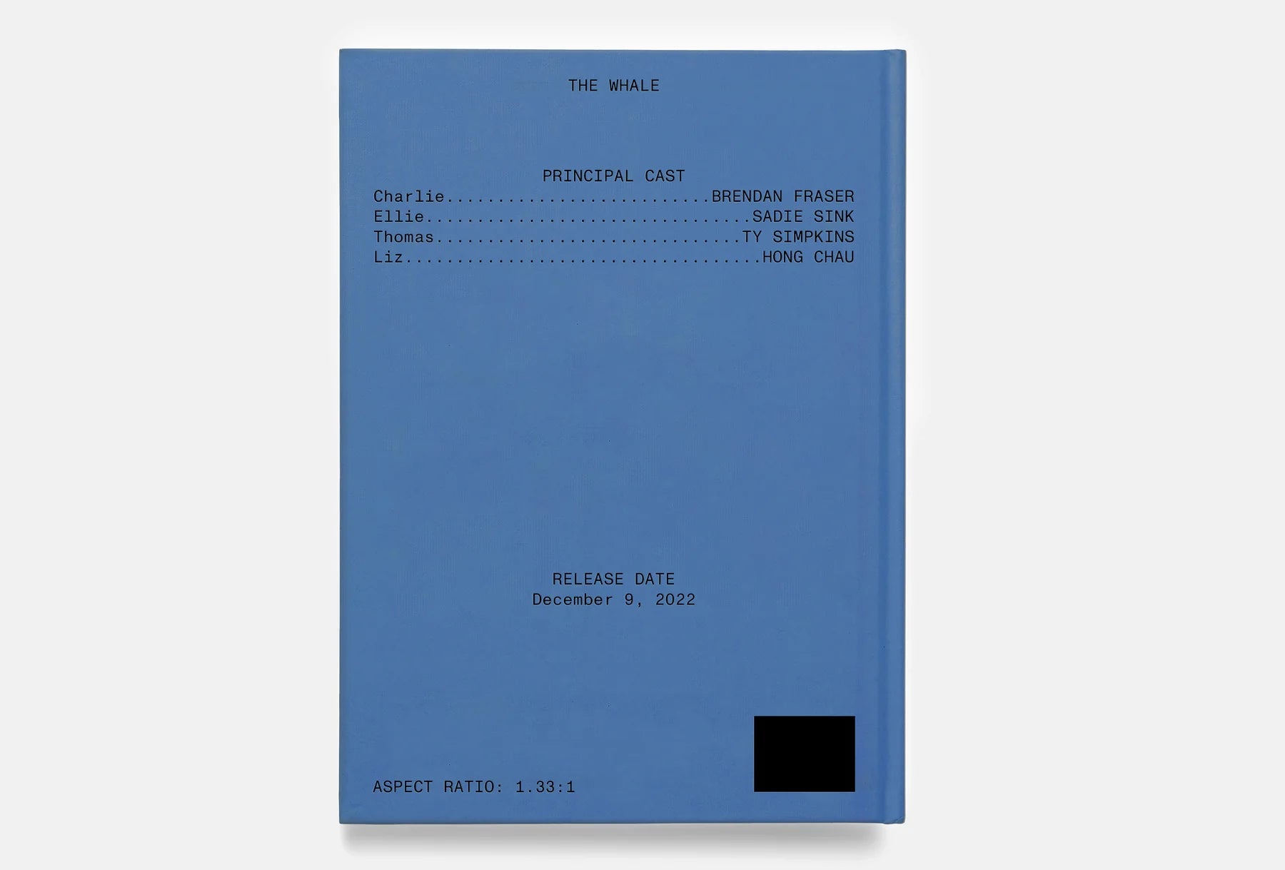 THE WHALE SCREENPLAY BOOK