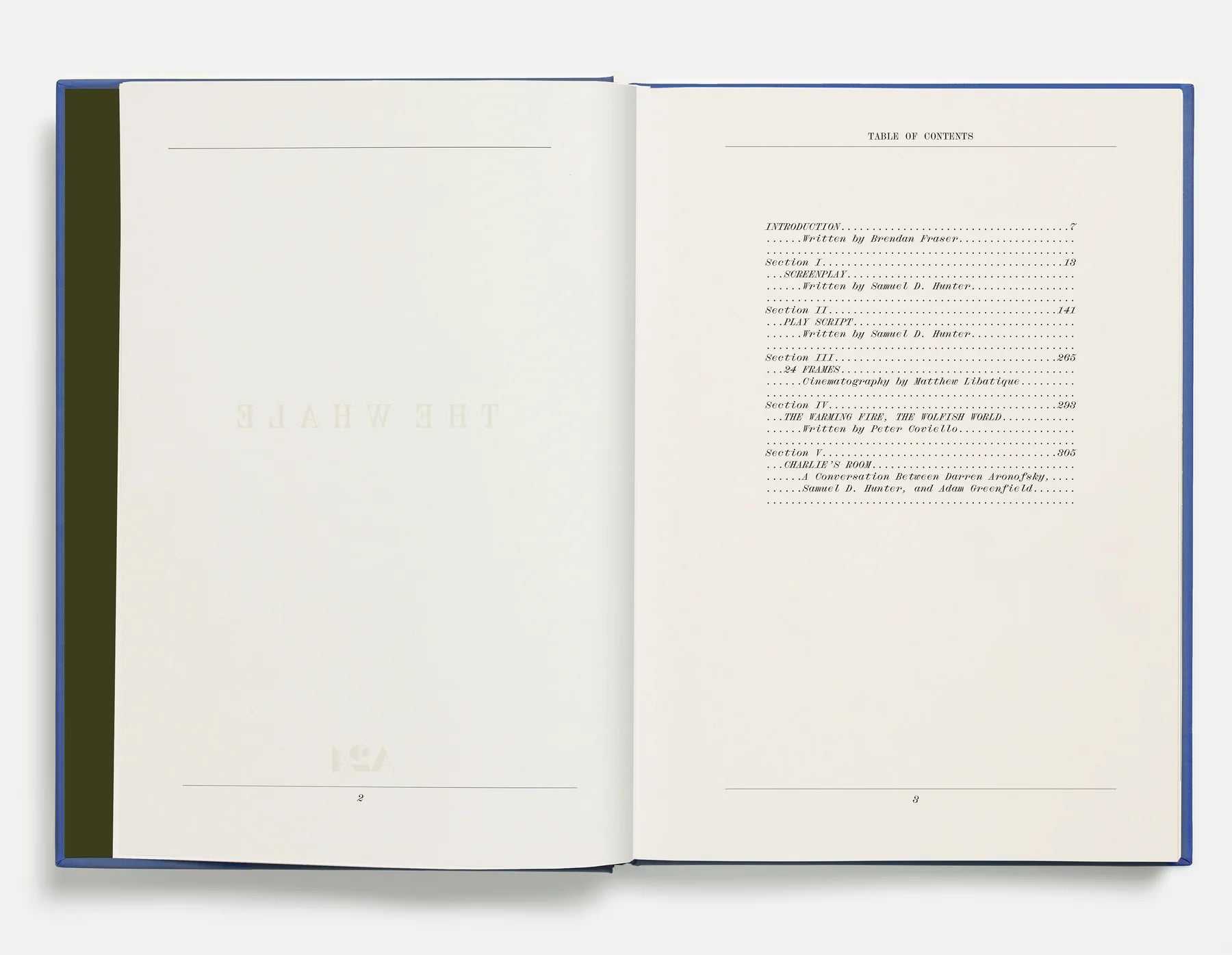 THE WHALE SCREENPLAY BOOK