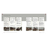 Scouting notes and photos with handwritten text on a white background