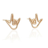 LOVE SIGN GOLD STUDS