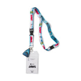 Lanyard with 'JAWS' branding on a white background
