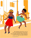 Illustration of two women dancing in a room with yellow walls and a bed.