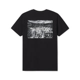 Black t-shirt with 'HOLLYWOODLAND' graphic on the back against a white background Archival image from The Academy Museum in Los Angeles Adult Mens and Womens Tshirt