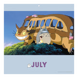 Calendar page for July featuring animated characters from Studio Ghibli.